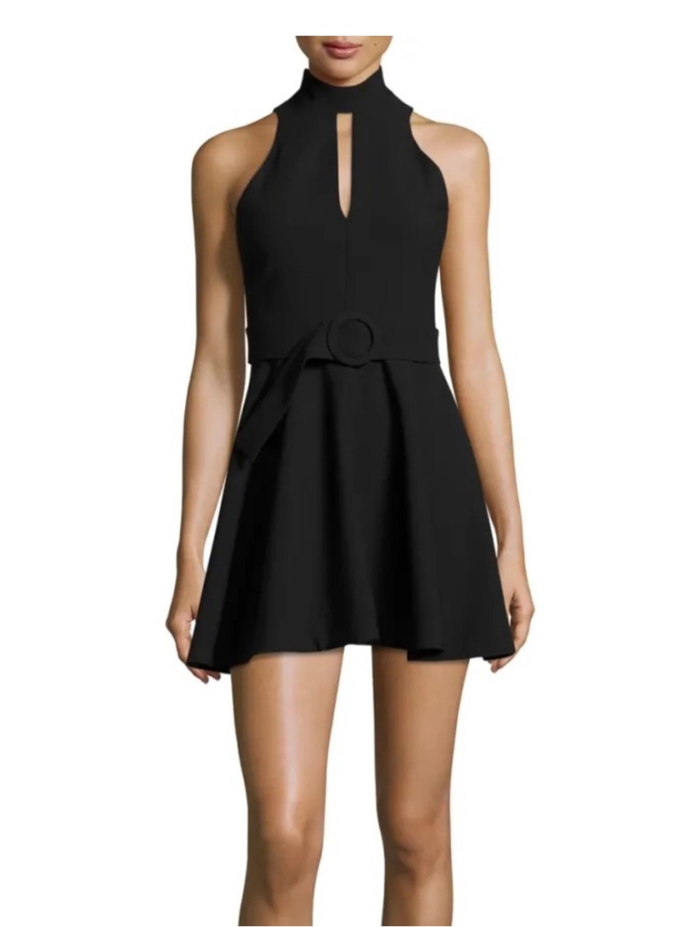 Cinq à Sept Black Mock Neck Fit & Flare Dress | Size 4|
